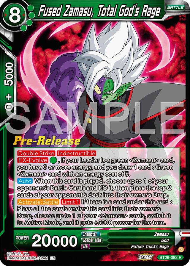 Fused Zamasu, Total God's Rage (BT26-082) [Ultimate Advent Prerelease Promos] | Odin's Place