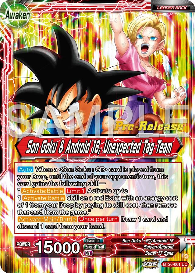 Son Goku // Son Goku & Android 18, Unexpected Tag Team (BT26-001) [Ultimate Advent Prerelease Promos] | Odin's Place