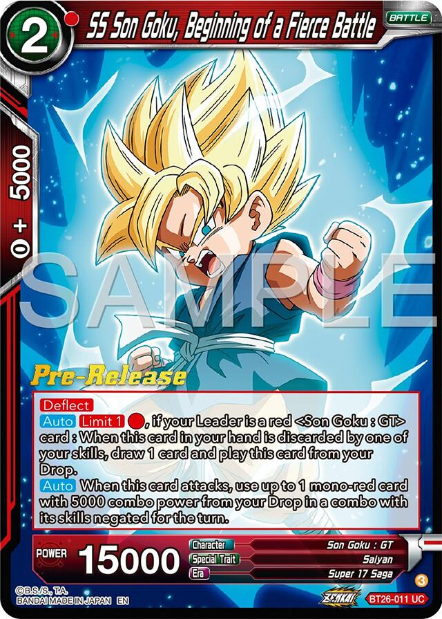 SS Son Goku, Beginning of a Fierce Battle (BT26-011) [Ultimate Advent Prerelease Promos] | Odin's Place