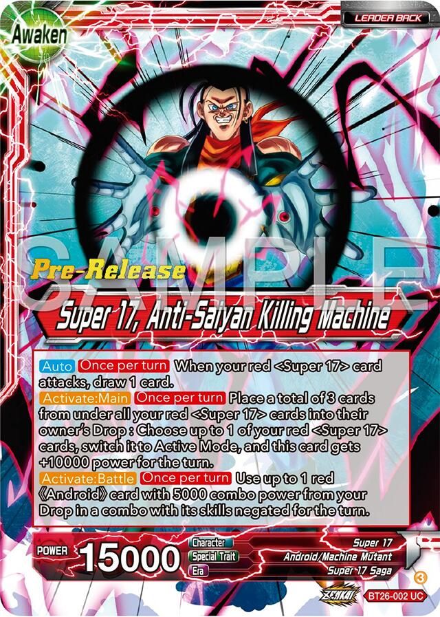 Hell Fighter 17 // Super 17, Anti-Saiyan Killing Machine (BT26-002) [Ultimate Advent Prerelease Promos] | Odin's Place