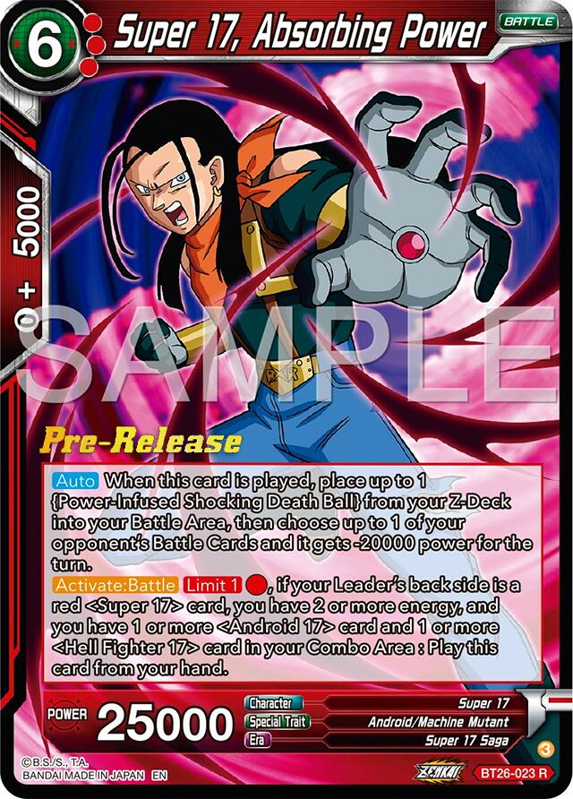 Super 17, Absorbing Power (BT26-023) [Ultimate Advent Prerelease Promos] | Odin's Place