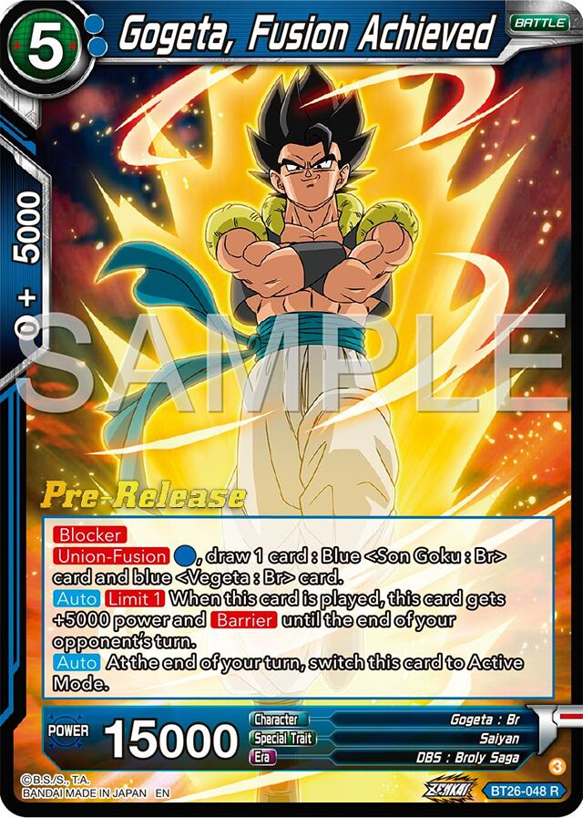 Gogeta, Fusion Achieved (BT26-048) [Ultimate Advent Prerelease Promos] | Odin's Place