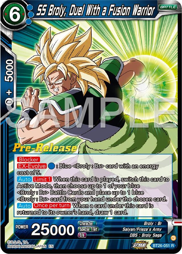 SS Broly, Duel With a Fusion Warrior (BT26-051) [Ultimate Advent Prerelease Promos] | Odin's Place