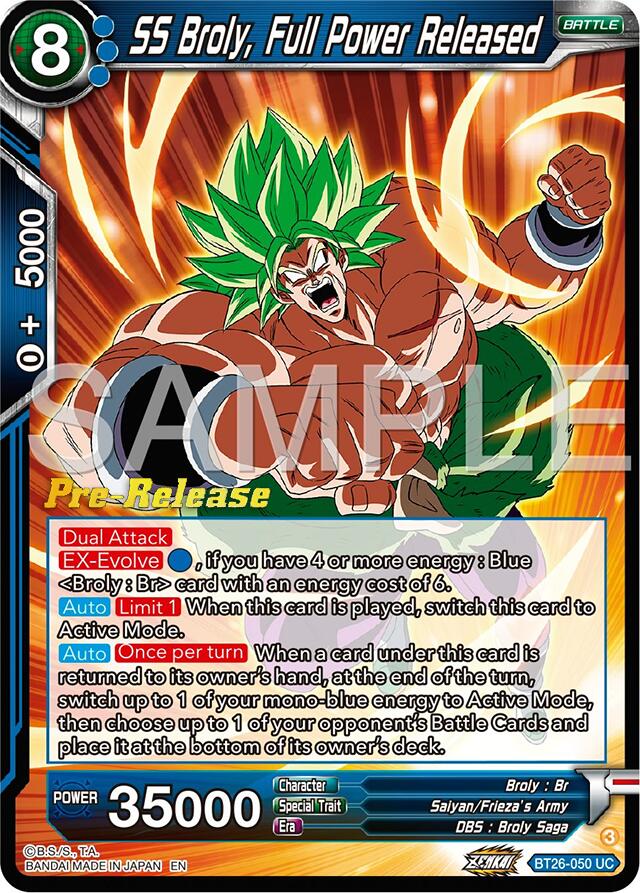 SS Broly, Full Power Released (BT26-050) [Ultimate Advent Prerelease Promos] | Odin's Place