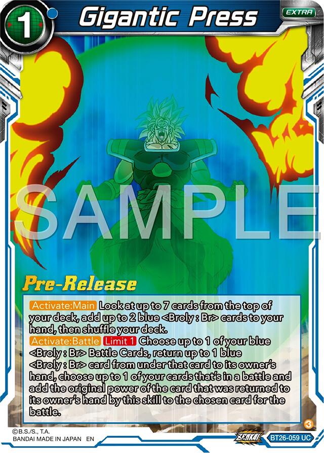 Gigantic Press (BT26-059) [Ultimate Advent Prerelease Promos] | Odin's Place