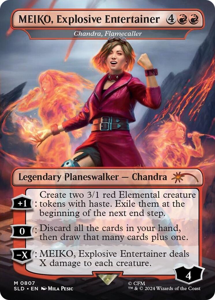 MEIKO, Explosive Entertainer - Chandra, Flamecaller (Rainbow Foil) [Secret Lair Drop Series] | Odin's Place