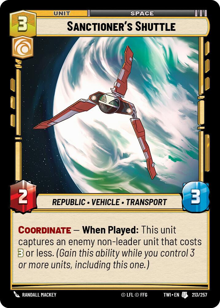 Sanctioner's Shuttle (213/257) (213/257) [Twilight of the Republic] | Odin's Place
