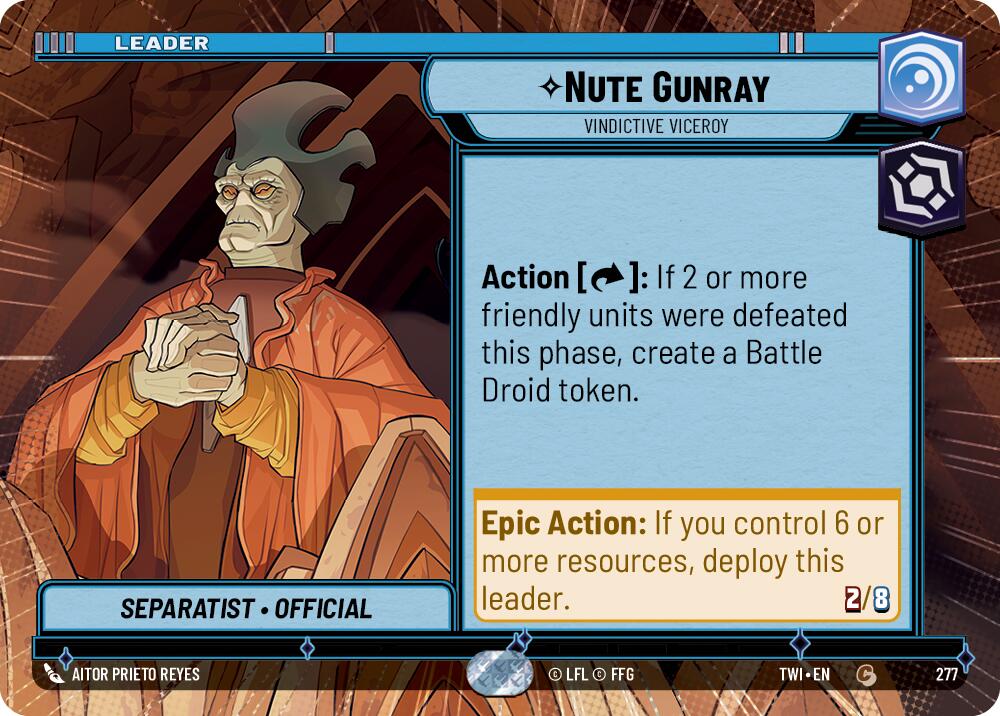 Nute Gunray - Vindictive Viceroy (277) (Hyperspace) (277) [Twilight of the Republic] | Odin's Place