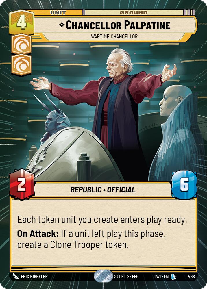 Chancellor Palpatine - Wartime Chancellor (468) (Hyperspace) (468) [Twilight of the Republic] | Odin's Place