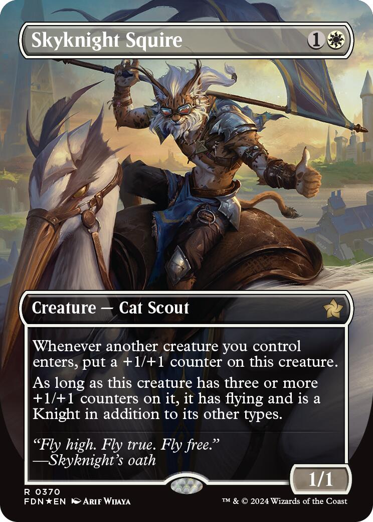 Skyknight Squire (Borderless) (Mana Foil) [Foundations] | Odin's Place