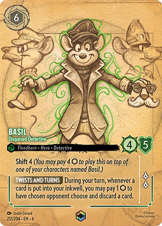 Basil - Disguised Detective (Enchanted) (212/204) [Azurite Sea] | Odin's Place