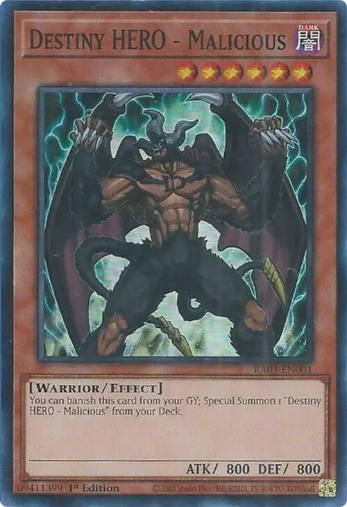 Destiny HERO - Malicious [RA03-EN001] Super Rare | Odin's Place