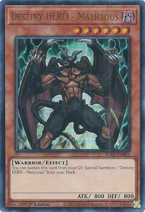 Destiny HERO - Malicious (UR) [RA03-EN001] Ultra Rare | Odin's Place