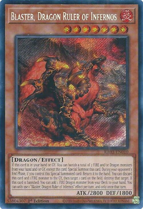Blaster, Dragon Ruler of Infernos (Secret Rare) [RA03-EN010] Secret Rare | Odin's Place