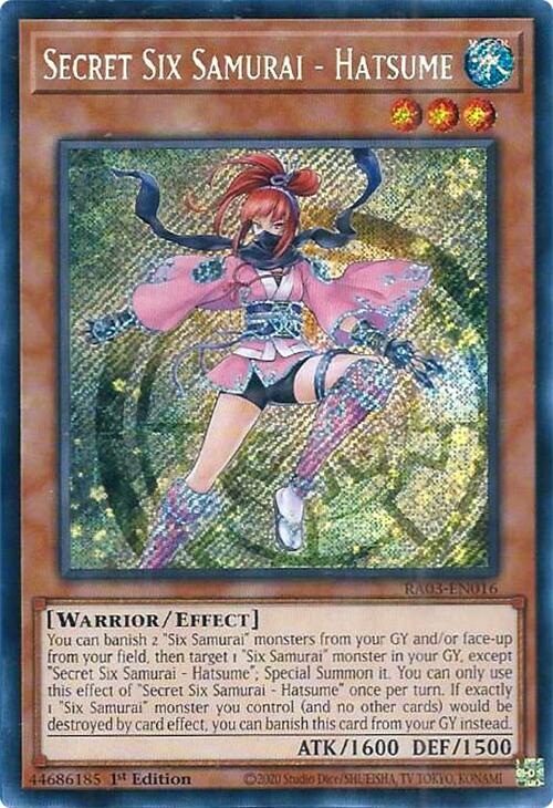 Secret Six Samurai - Hatsume (Secret Rare) [RA03-EN016] Secret Rare | Odin's Place