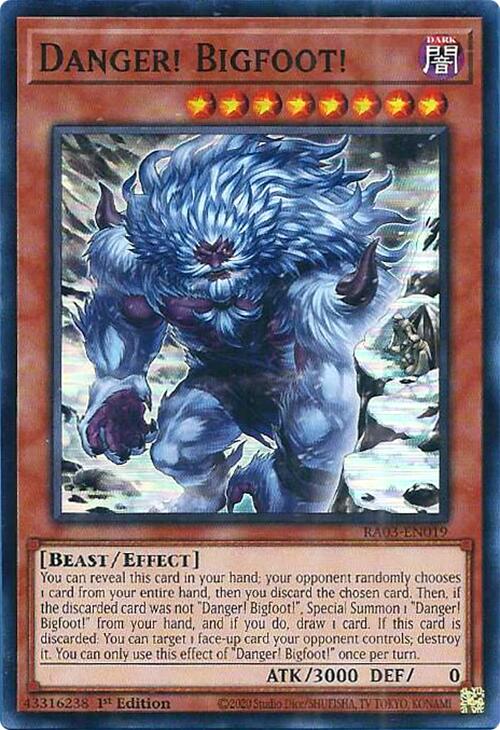 Danger! Bigfoot! (Alternate Art) [RA03-EN019] Super Rare | Odin's Place