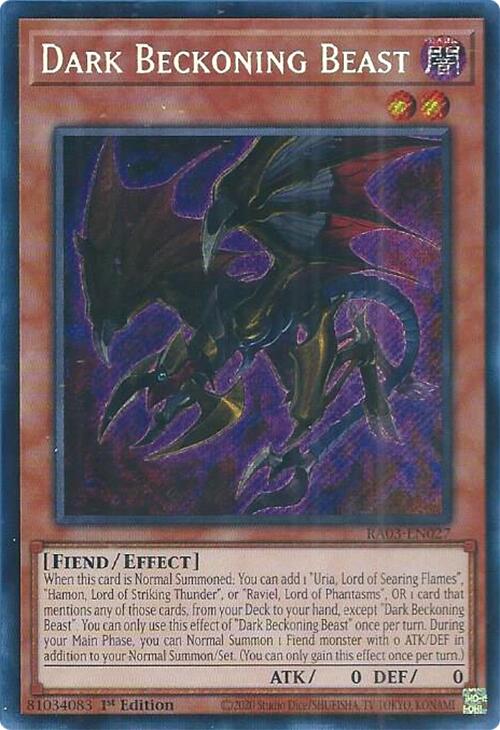 Dark Beckoning Beast (Secret Rare) [RA03-EN027] Secret Rare | Odin's Place