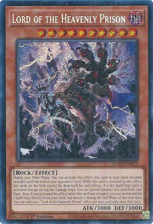Lord of the Heavenly Prison (Secret Rare) [RA03-EN029] Secret Rare | Odin's Place