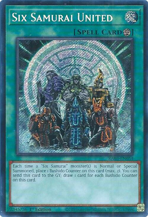 Six Samurai United (Secret Rare) [RA03-EN054] Secret Rare | Odin's Place