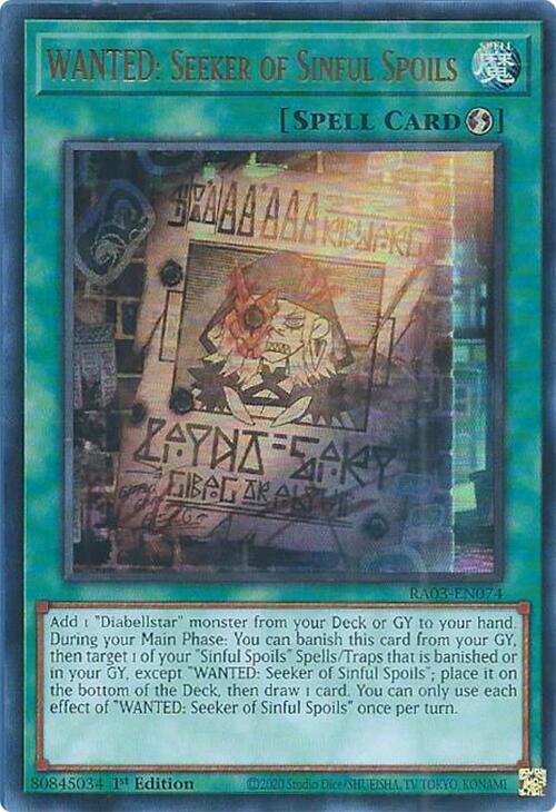 WANTED: Seeker of Sinful Spoils (UR) [RA03-EN074] Ultra Rare | Odin's Place