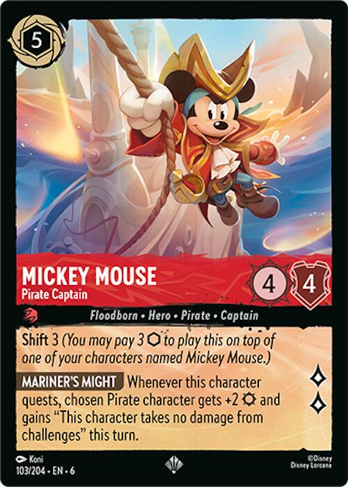 Mickey Mouse - Pirate Captain (103/204) [Azurite Sea] | Odin's Place