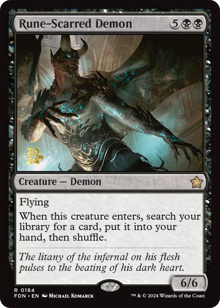 Rune-Scarred Demon [Foundations Prerelease Promos] | Odin's Place
