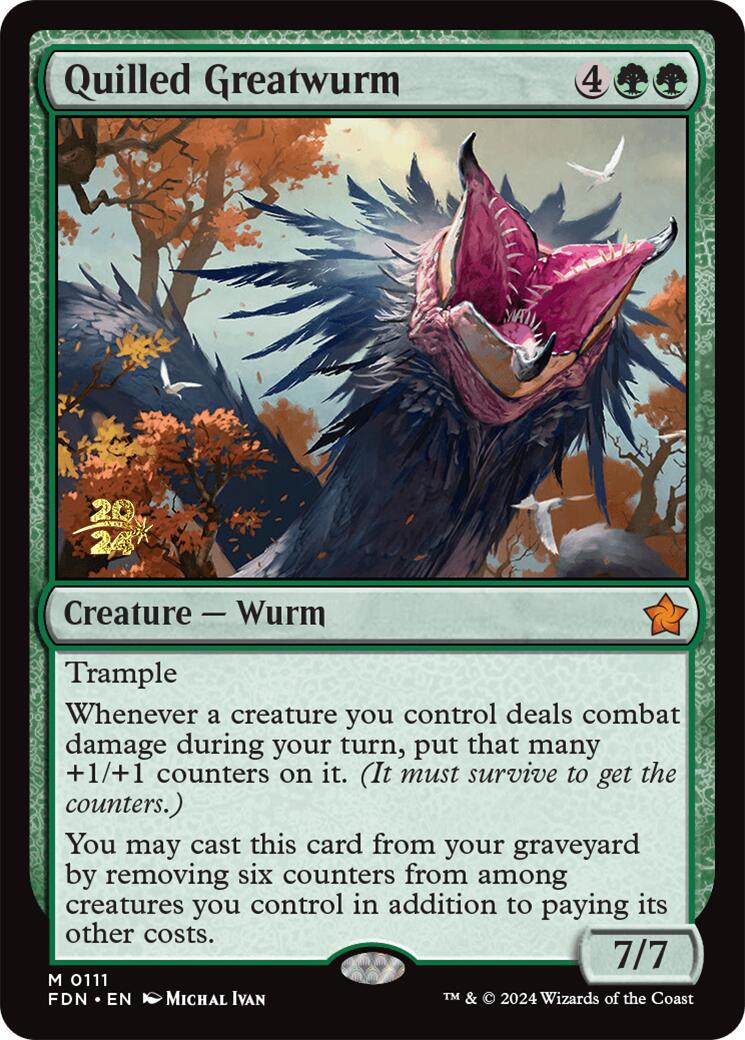 Quilled Greatwurm [Foundations Prerelease Promos] | Odin's Place