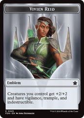 Emblem - Vivien Reid // Elf Warrior Double-Sided Token [Foundations Tokens] | Odin's Place