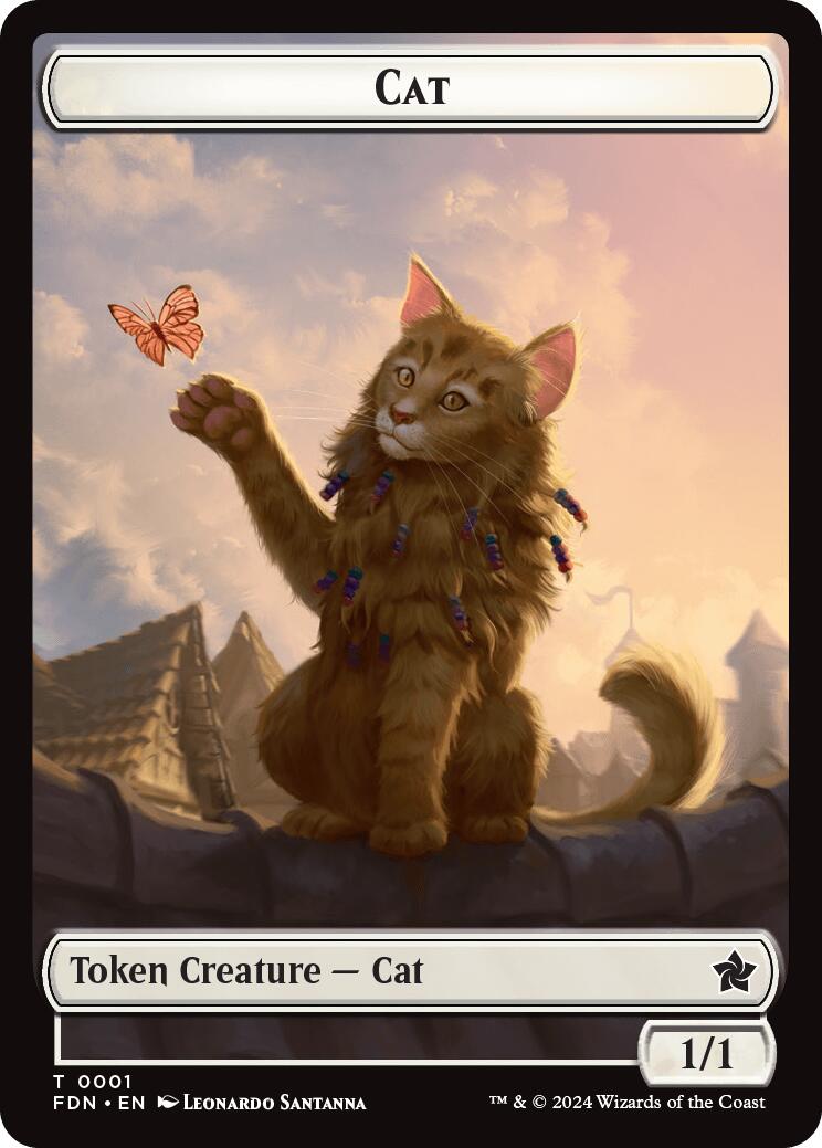 Spirit // Cat (0001) Doubled-Sided Token [Foundations Tokens] | Odin's Place