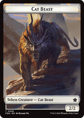 Cat Beast // Dragon (0017) Double-Sided Token [Foundations Tokens] | Odin's Place