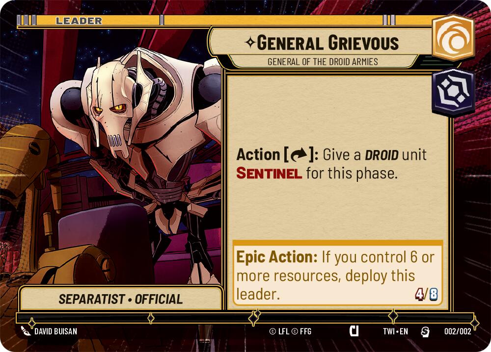 General Grievous - General of the Droid Armies (002/002) (Hyperspace) (Prerelease Promos) (002/002) [Shadows of the Galaxy Promos] | Odin's Place