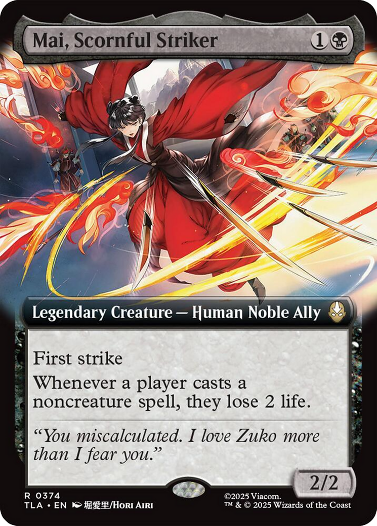 Mai, Scornful Striker (Extended Art) [Avatar: The Last Airbender] | Odin's Place