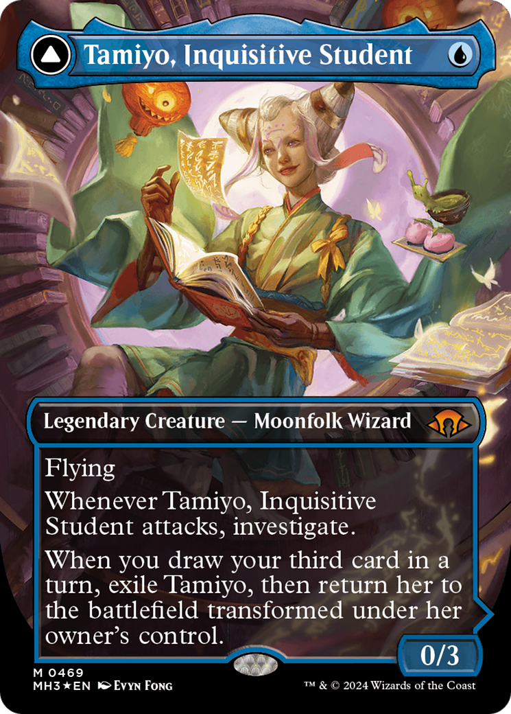 Tamiyo, Inquisitive Student // Tamiyo, Seasoned Scholar (Borderless) (Textured Foil) [Modern Horizons 3] | Odin's Place