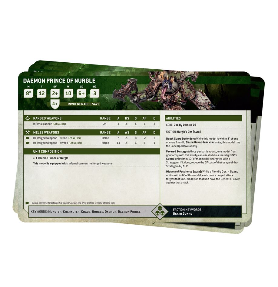 Warhammer 40k: Death Guard Datasheet Cards | Odin's Place