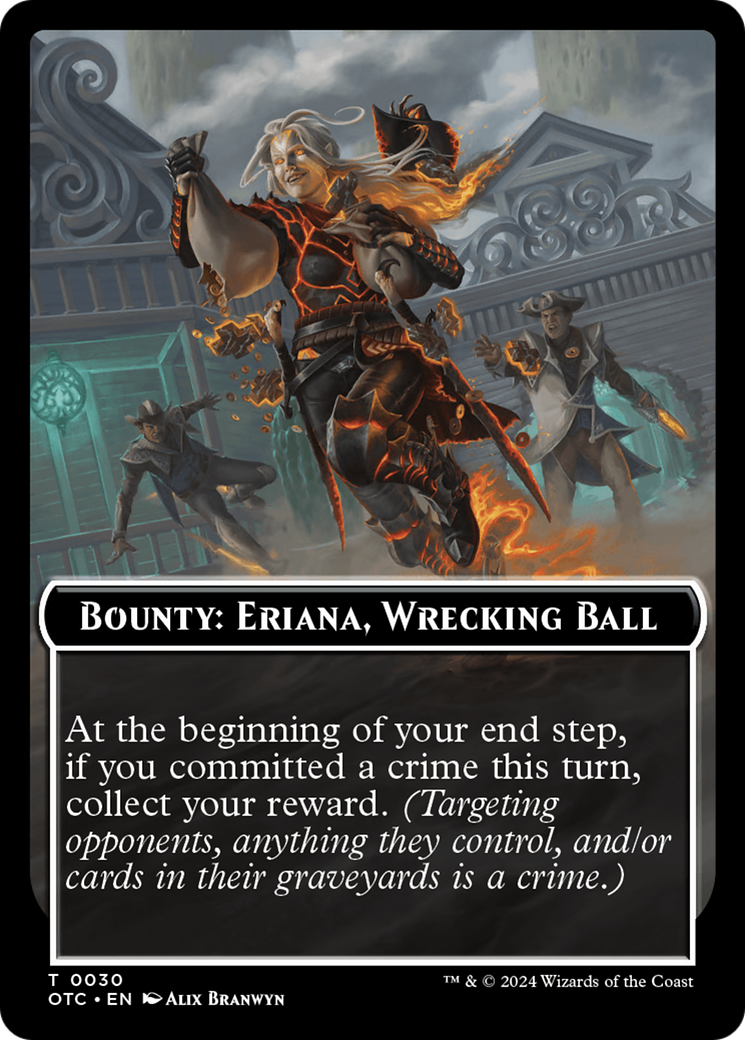 Bounty: Eriana, Wrecking Ball // Bounty Rules Double-Sided Token [Outlaws of Thunder Junction Commander Tokens] | Odin's Place