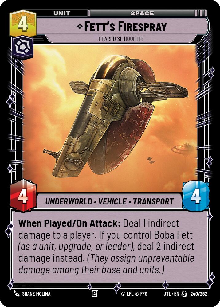 Fett's Firespray - Feared Silhouette (240/262) (240/257) [Jump to Lightspeed] | Odin's Place