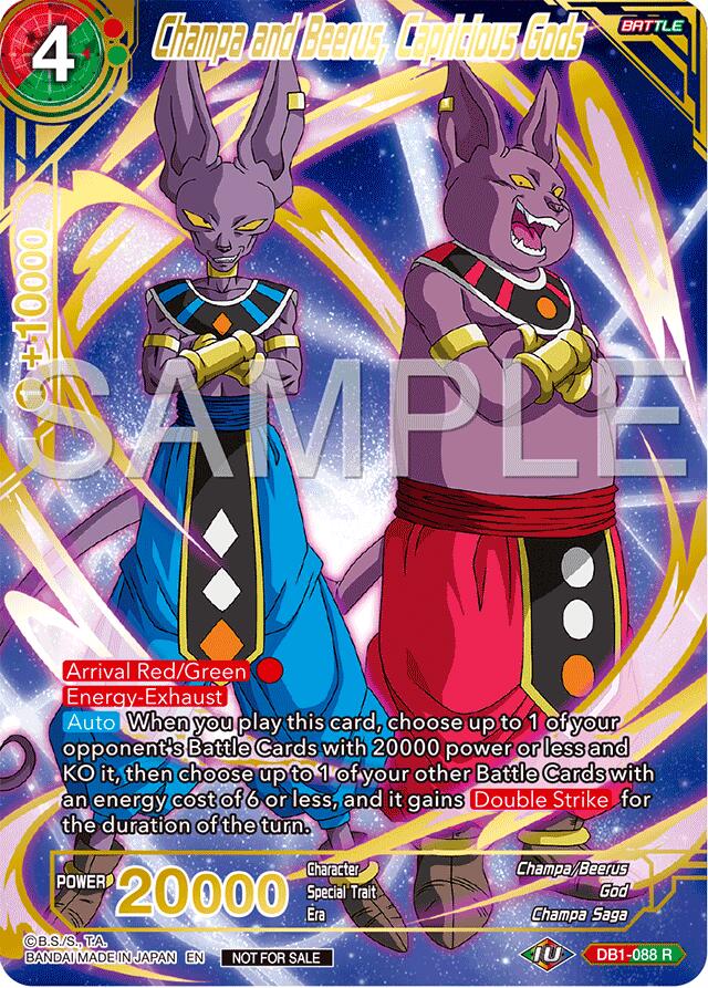 Champa and Beerus, Capricious Gods (Championship 2024 Finals Pack) (Gold Stamped) (DB1-088) [Tournament Promotion Cards] | Odin's Place