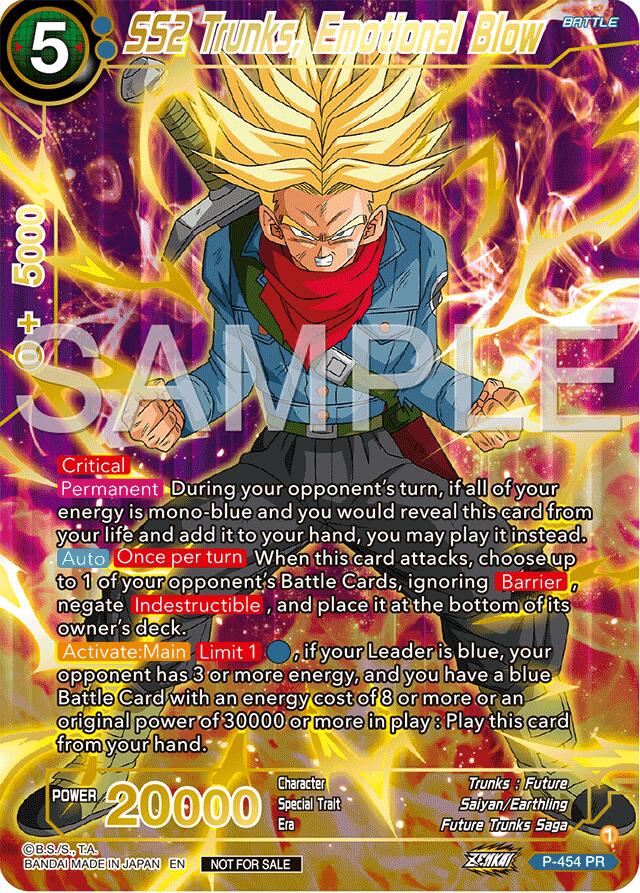 SS2 Trunks, Emotional Blow (Championship 2024 Finals Pack) (Gold Stamped) (P-454) [Tournament Promotion Cards] | Odin's Place
