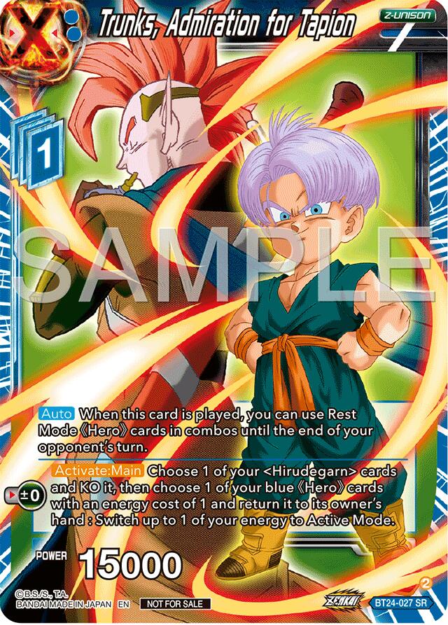 Trunks, Admiration for Tapion (Championship 2024 Finals Zenkai Pack) (BT24-027) [Tournament Promotion Cards] | Odin's Place