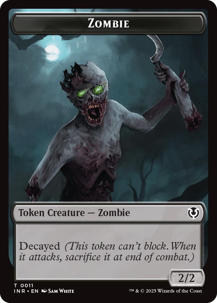 Zombie (0011) // Zombie (0012) Double-Sided Token [Innistrad Remastered Tokens] | Odin's Place