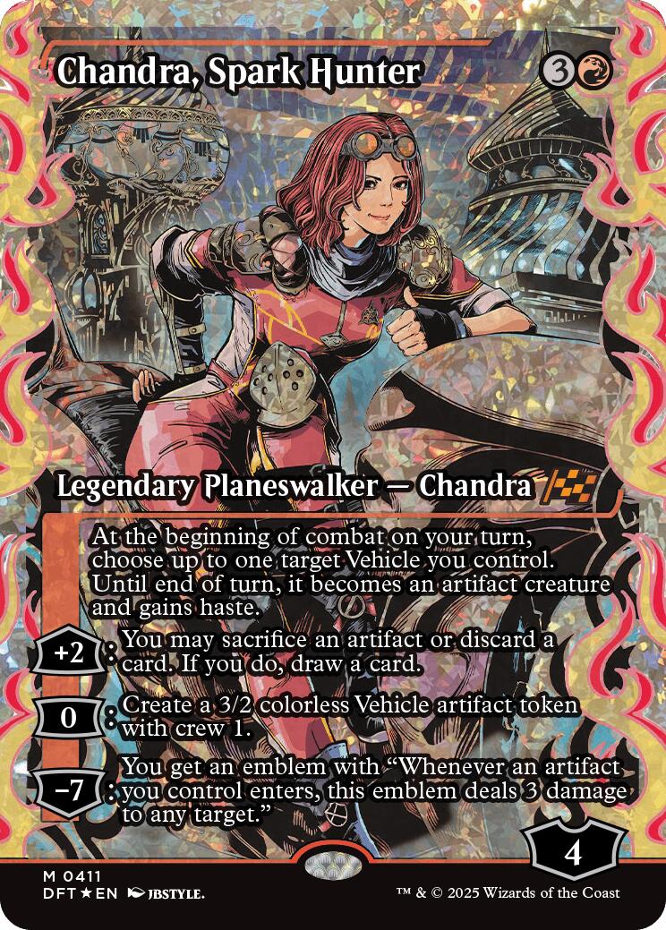 Chandra, Spark Hunter (Showcase Fracture Foil) (Japanese) [Aetherdrift] | Odin's Place