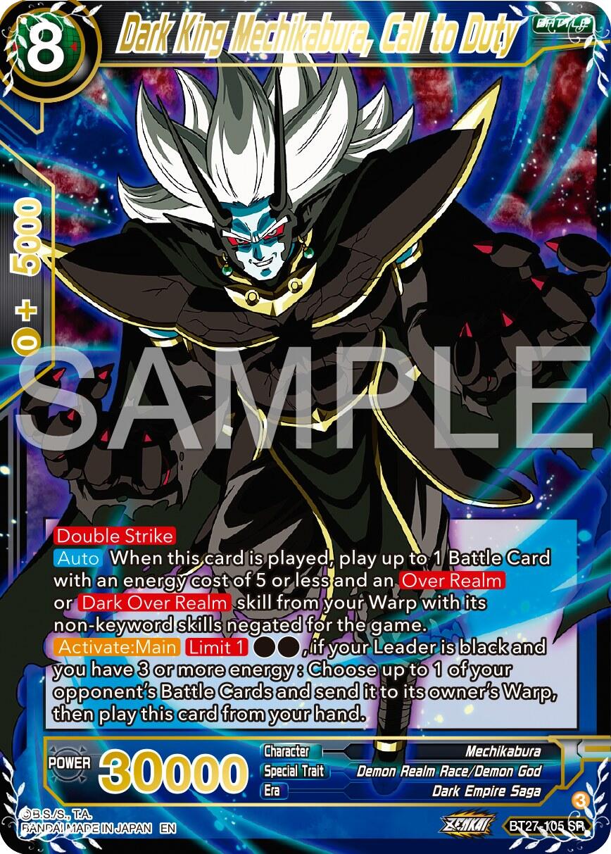Dark King Mechikabura, Call to Duty (BT27-105) [History of Z] | Odin's Place