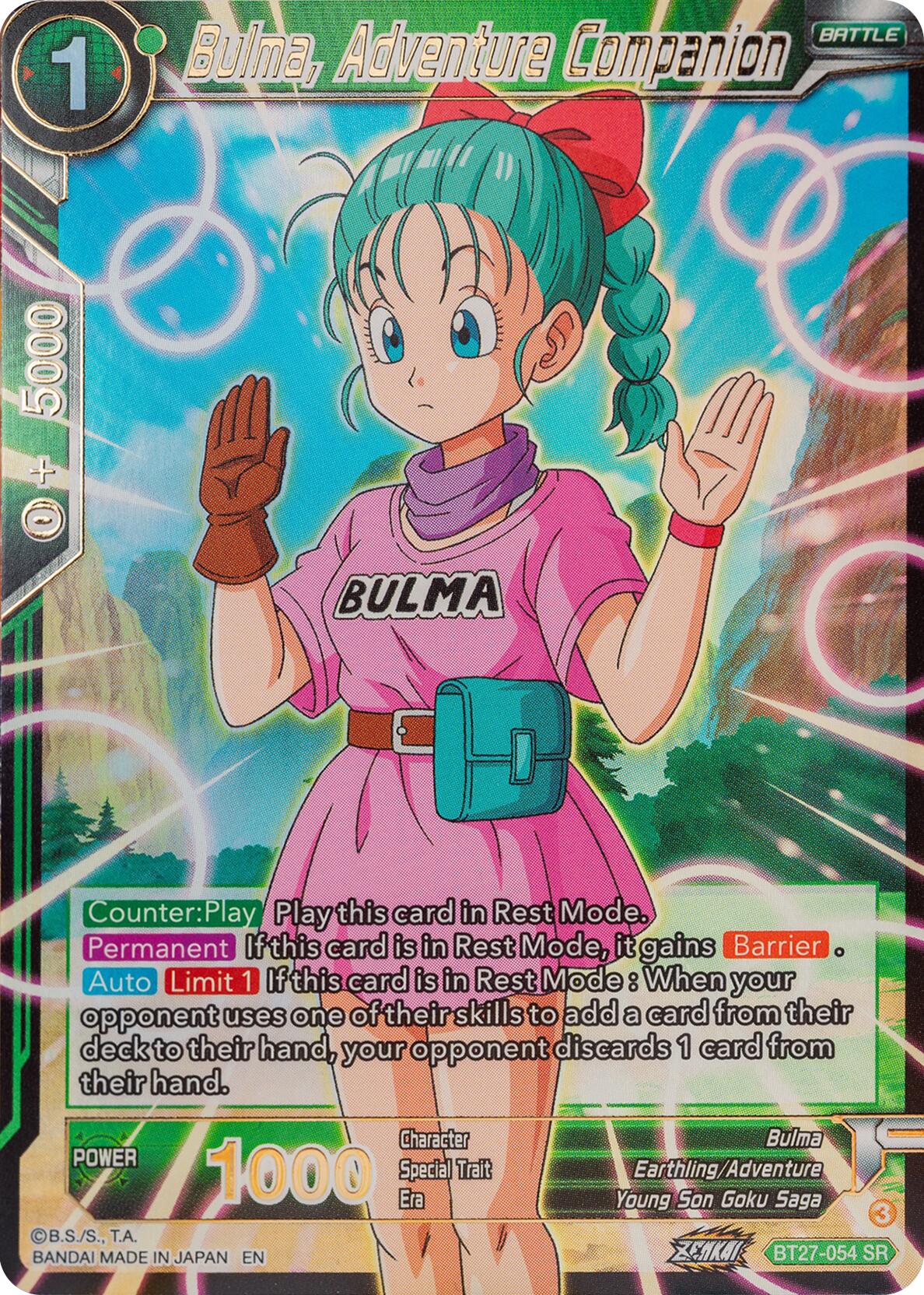 Bulma, Adventure Companion (BT27-054) [History of Z] | Odin's Place