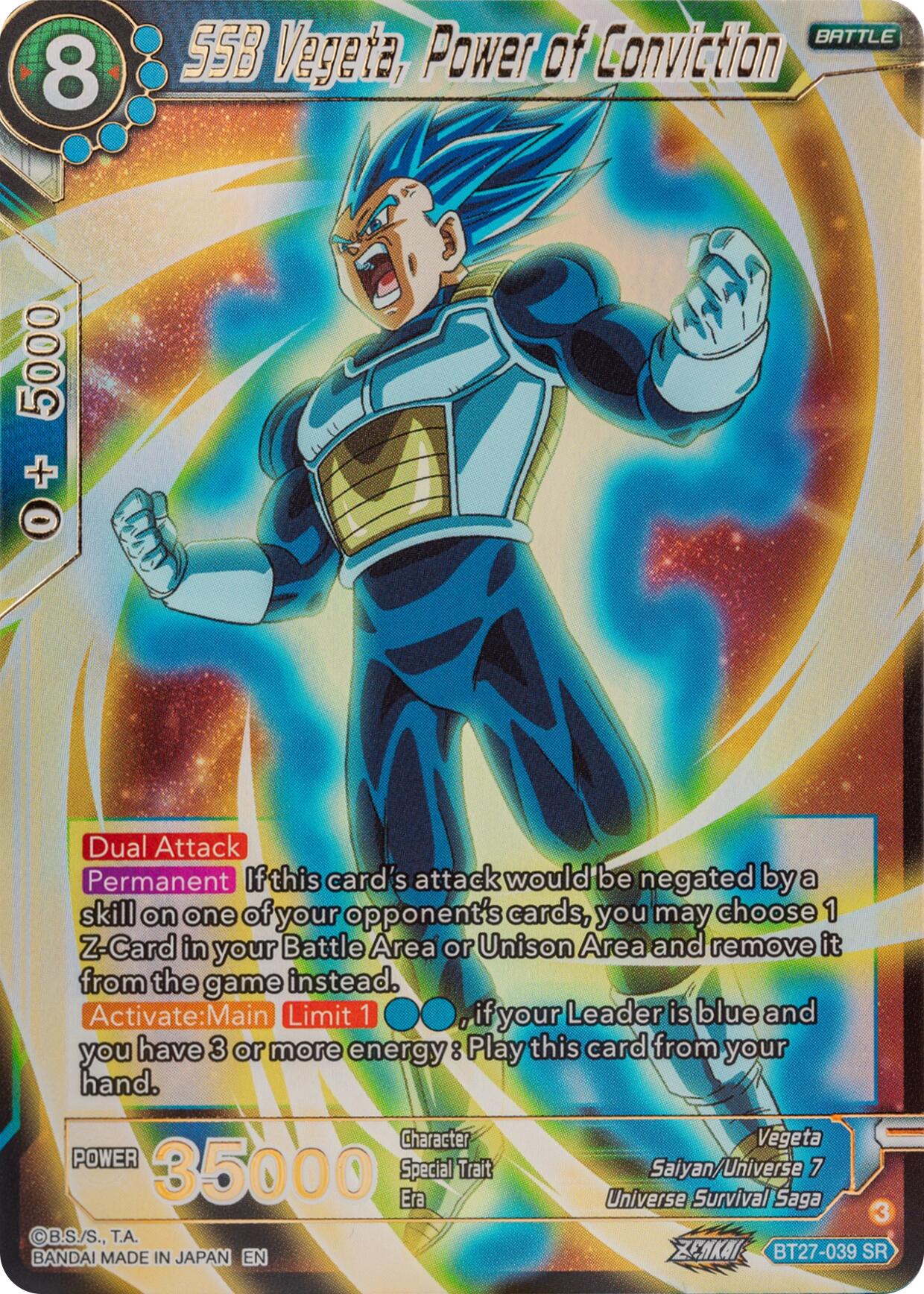 SSB Vegeta, Power of Conviction (BT27-039) [History of Z] | Odin's Place