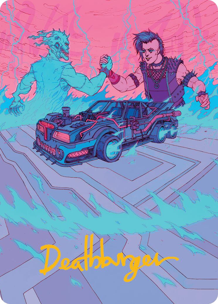 Demonic Junker Art Card (Gold-Stamped Signature) [Aetherdrift Art Series] | Odin's Place