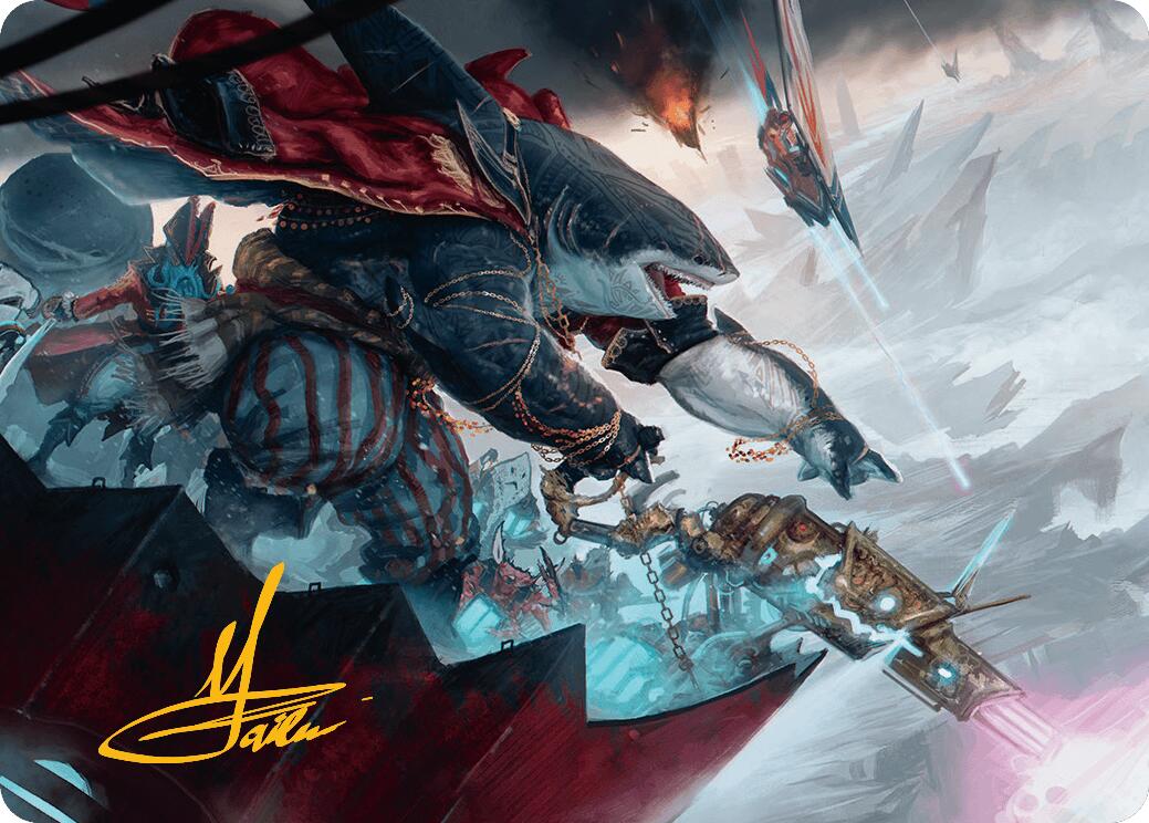 Captain Howler, Sea Scourge Art Card (16/54) (Gold-Stamped Signature) [Aetherdrift Art Series] | Odin's Place