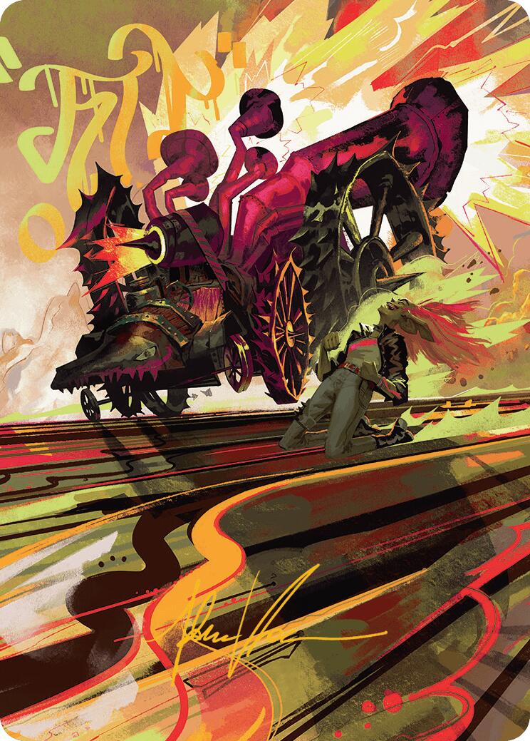Rocketeer Boostbuggy Art Card (Gold-Stamped Signature) [Aetherdrift Art Series] | Odin's Place