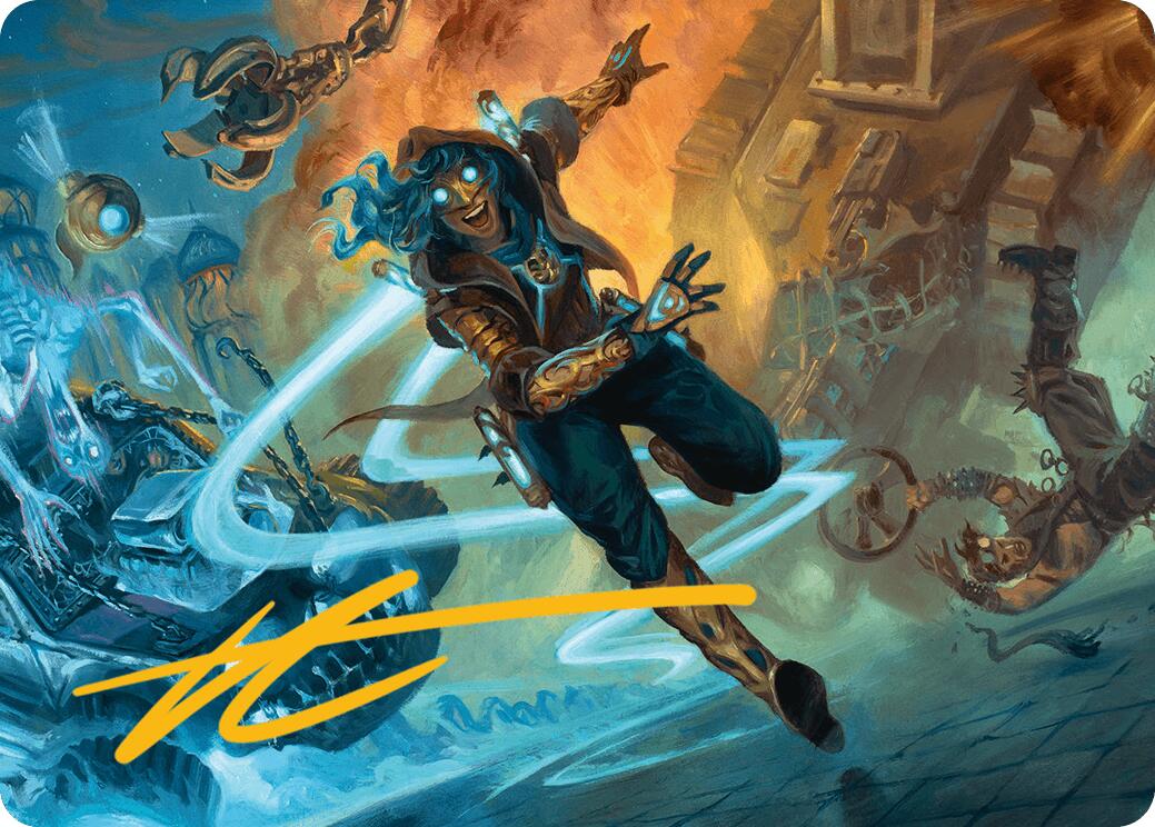 Sita Varma, Masked Racer Art Card (Gold-Stamped Signature) [Aetherdrift Art Series] | Odin's Place