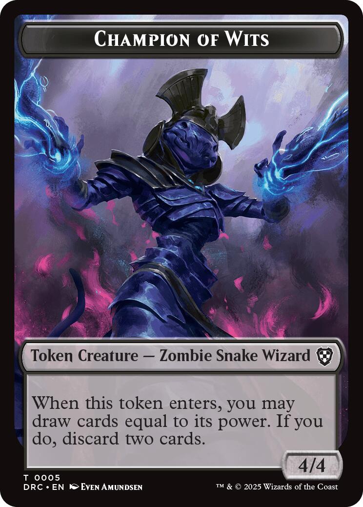Champion of Wits // Zombie (0003) Double-Sided Token [Aetherdrift Tokens] | Odin's Place