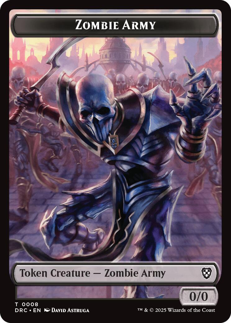 Zombie Army // Zombie Warrior Double-Sided Token [Aetherdrift Tokens] | Odin's Place